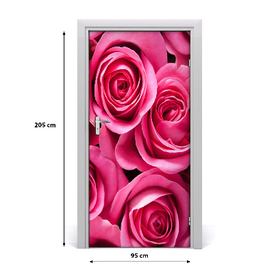 Naklejka samoprzylepna na drzwi Różowe róże