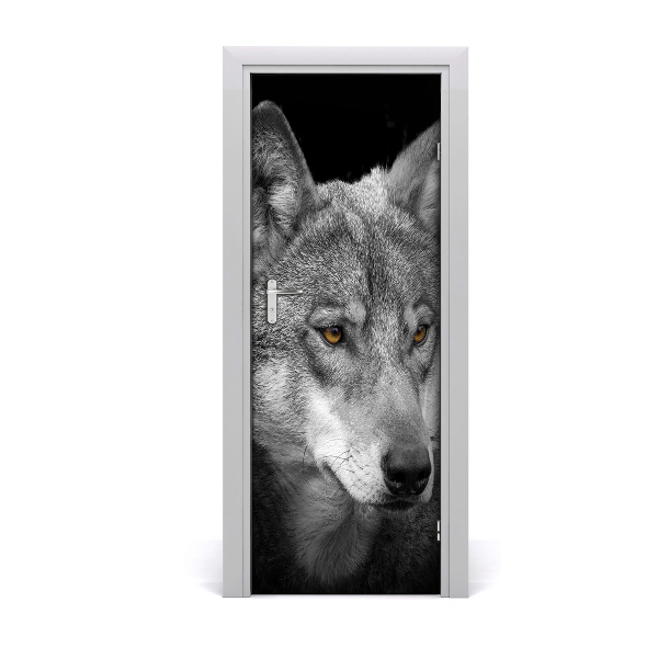 Naklejka samoprzylepna na drzwi Portret wilka