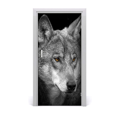 Naklejka samoprzylepna na drzwi Portret wilka