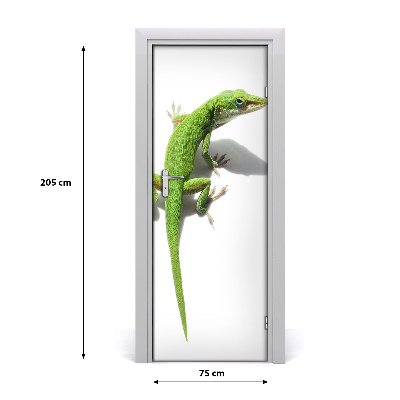 Naklejka samoprzylepna na drzwi Zielona jaszczurka