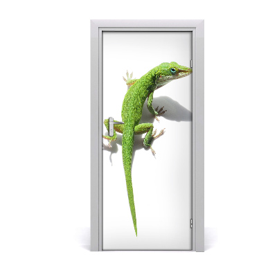 Naklejka samoprzylepna na drzwi Zielona jaszczurka
