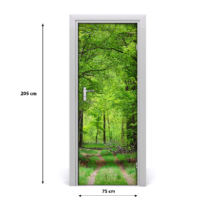 Naklejka na drzwi samoprzylepna Zielony las