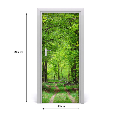 Naklejka na drzwi samoprzylepna Zielony las