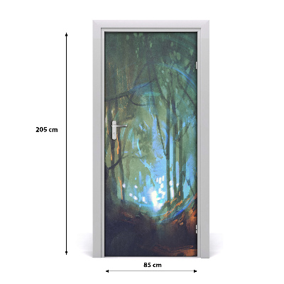 Naklejka samoprzylepna na drzwi Mistyczny las