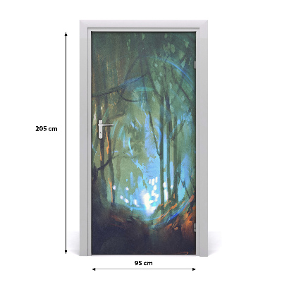 Naklejka samoprzylepna na drzwi Mistyczny las