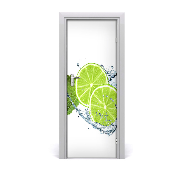 Okleina samoprzylepna fototapety na drzwi Limonki