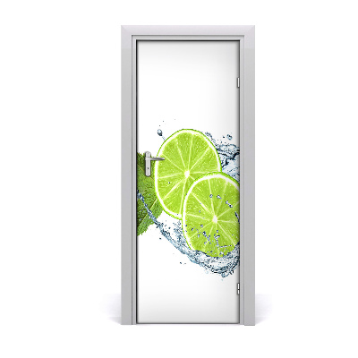 Okleina samoprzylepna fototapety na drzwi Limonki