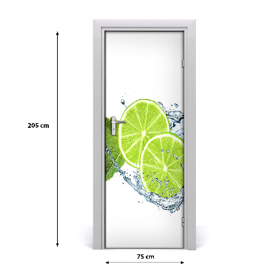 Okleina samoprzylepna fototapety na drzwi Limonki