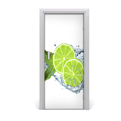 Okleina samoprzylepna fototapety na drzwi Limonki