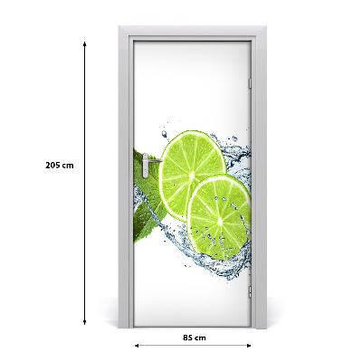 Okleina samoprzylepna fototapety na drzwi Limonki