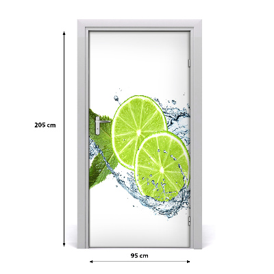 Okleina samoprzylepna fototapety na drzwi Limonki