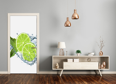 Okleina samoprzylepna fototapety na drzwi Limonki