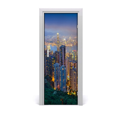 Fototapeta samoprzylepna na drzwi Hongkong nocą