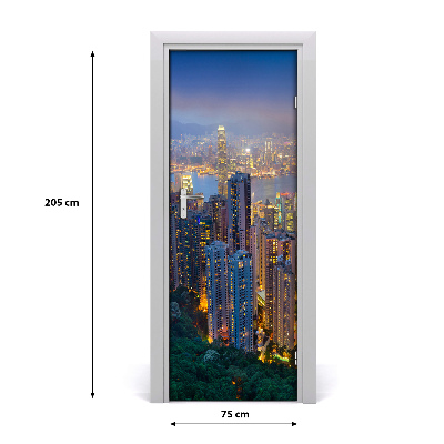 Fototapeta samoprzylepna na drzwi Hongkong nocą