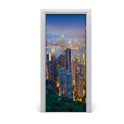 Fototapeta samoprzylepna na drzwi Hongkong nocą