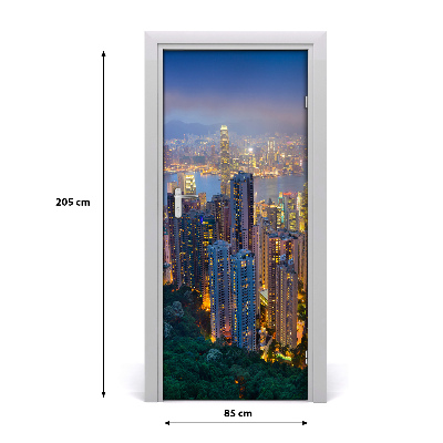 Fototapeta samoprzylepna na drzwi Hongkong nocą