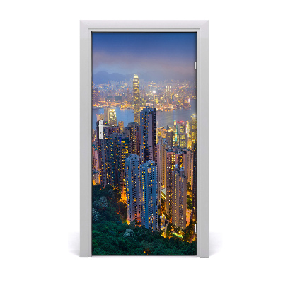 Fototapeta samoprzylepna na drzwi Hongkong nocą