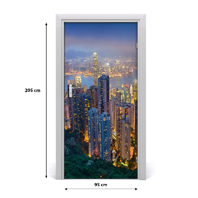Fototapeta samoprzylepna na drzwi Hongkong nocą