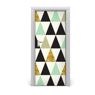 Naklejka fototapeta na drzwi Kolorowe trójkąty
