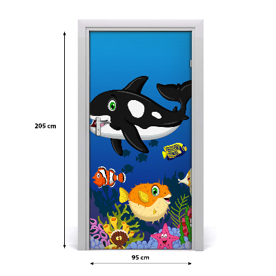 Naklejka samoprzylepna na drzwi Podwodny świat