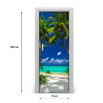 Naklejka na drzwi samoprzylepna Tropikalna plaża