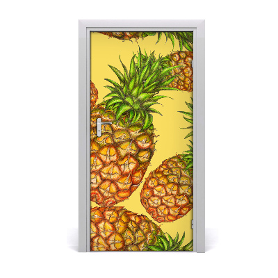 Naklejka na drzwi do domu samoprzylepna Ananasy