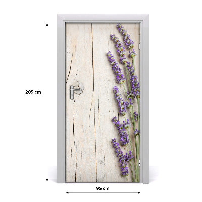 Nalepka Naklejka fototapeta na drzwi Lawenda drewno