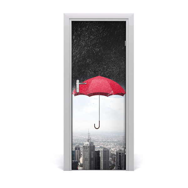 Fototapeta samoprzylepna DRZWI Parasol nad miastem