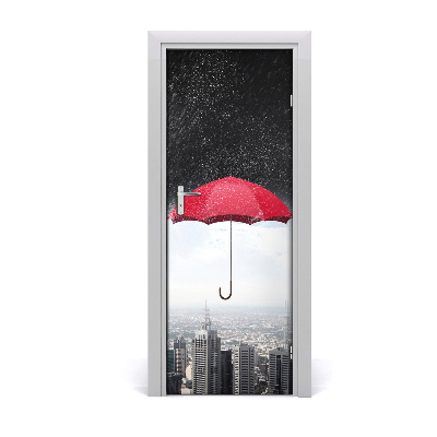 Fototapeta samoprzylepna DRZWI Parasol nad miastem