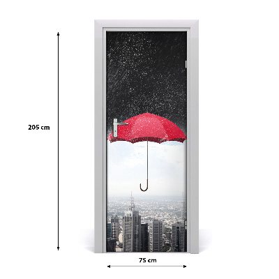 Fototapeta samoprzylepna DRZWI Parasol nad miastem
