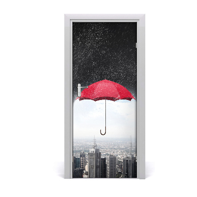 Fototapeta samoprzylepna DRZWI Parasol nad miastem