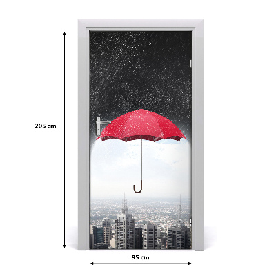 Fototapeta samoprzylepna DRZWI Parasol nad miastem