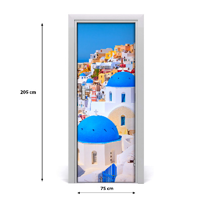 Fototapeta samoprzylepna na drzwi Miasto Santorini