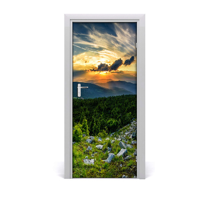 Naklejka na drzwi samoprzylepna Panorama gór