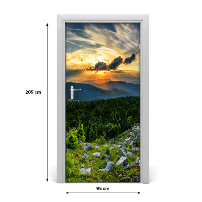 Naklejka na drzwi samoprzylepna Panorama gór