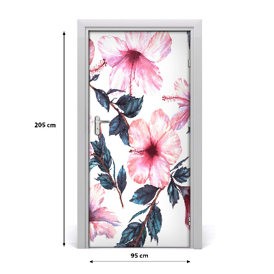 Okleina samoprzylepna fototapety na drzwi Hibiskus