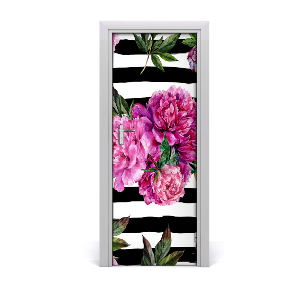 Okleina samoprzylepna fototapety na drzwi Piwonie
