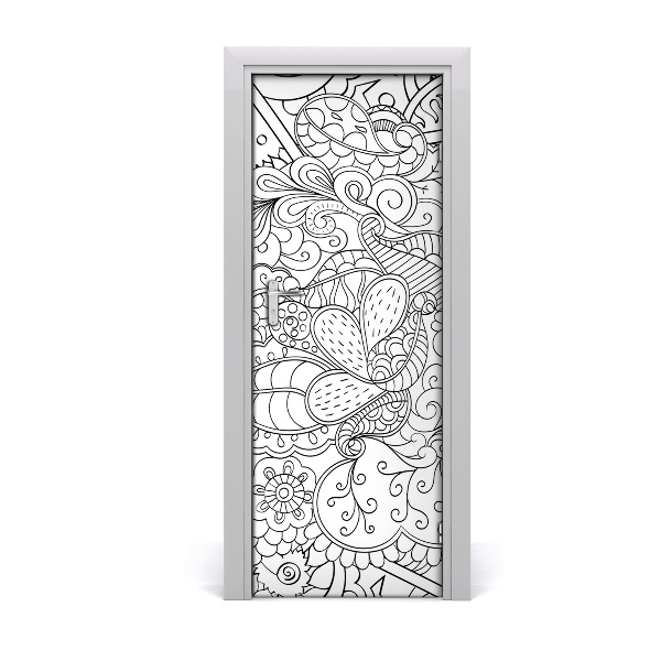 Okleina samoprzylepna na drzwi Tło Zentangle
