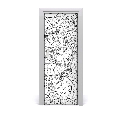 Okleina samoprzylepna na drzwi Tło Zentangle