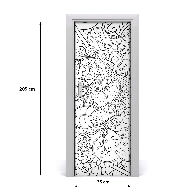 Okleina samoprzylepna na drzwi Tło Zentangle