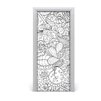 Okleina samoprzylepna na drzwi Tło Zentangle