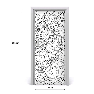 Okleina samoprzylepna na drzwi Tło Zentangle