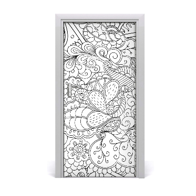 Okleina samoprzylepna na drzwi Tło Zentangle