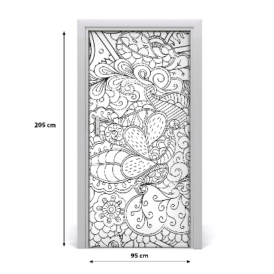 Okleina samoprzylepna na drzwi Tło Zentangle