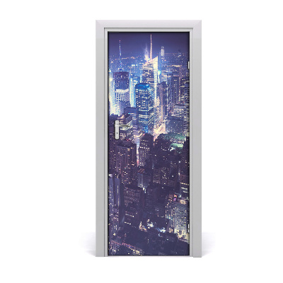 Fototapeta samoprzylepna na drzwi Manhattan nocą