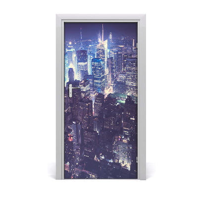 Fototapeta samoprzylepna na drzwi Manhattan nocą