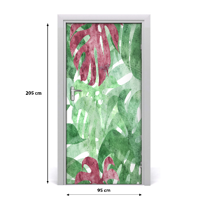 Okleina samoprzylepna fototapety na drzwi Monstera