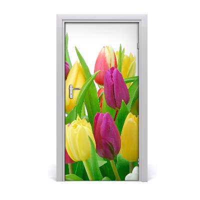 Nalepka Naklejka fototapeta na drzwi Kwiaty tulipany