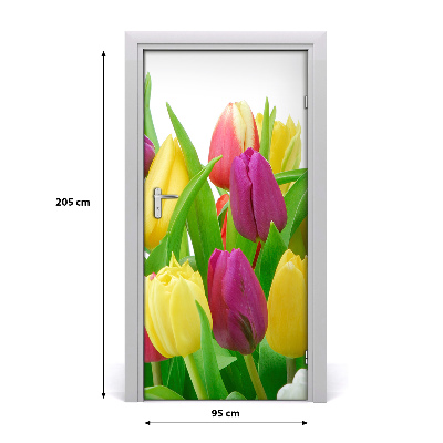 Nalepka Naklejka fototapeta na drzwi Kwiaty tulipany