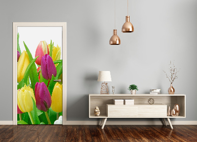 Nalepka Naklejka fototapeta na drzwi Kwiaty tulipany